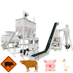 Die Kapazität 500kg zu 2000kg pro Stundenhühnerviehschafe ziehen Tierfutterkugelmaschine Zufuhr-Kugel-Fertigungsstraße ein
