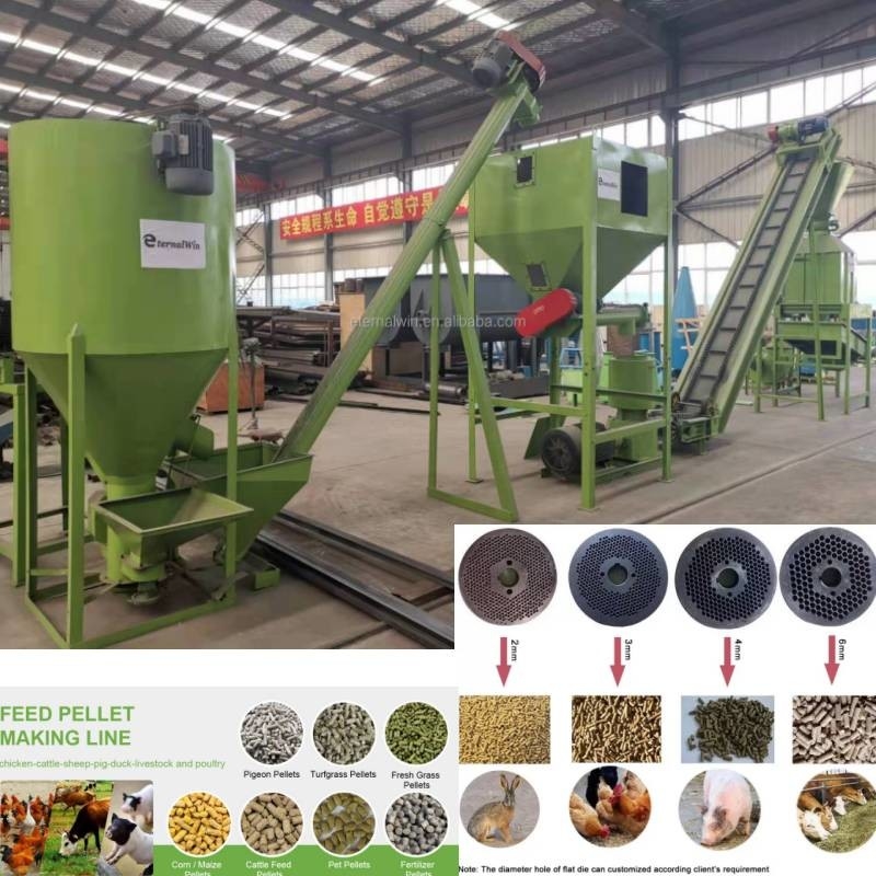 1 Ton Livestock Animal Feed Machinery-Gras-Kugel, die Maschinen-Mais-Weizen macht