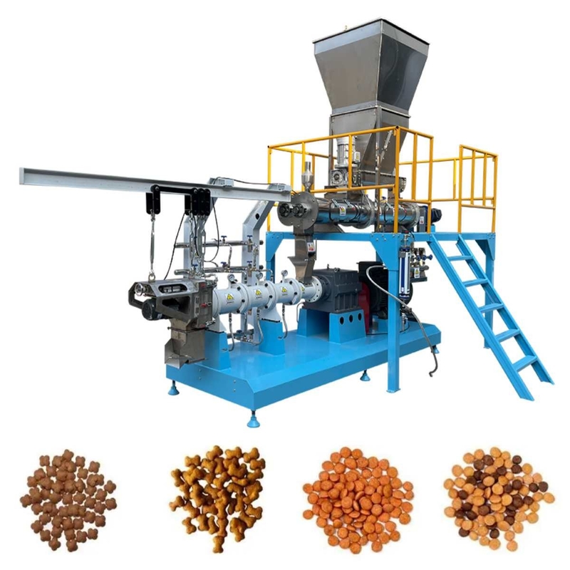 500-1000kg/H trockene Art Fisch-Zufuhr-Extruder-Doppelschrauben-Garnelen-Zufuhr-Kugel-Mühle
