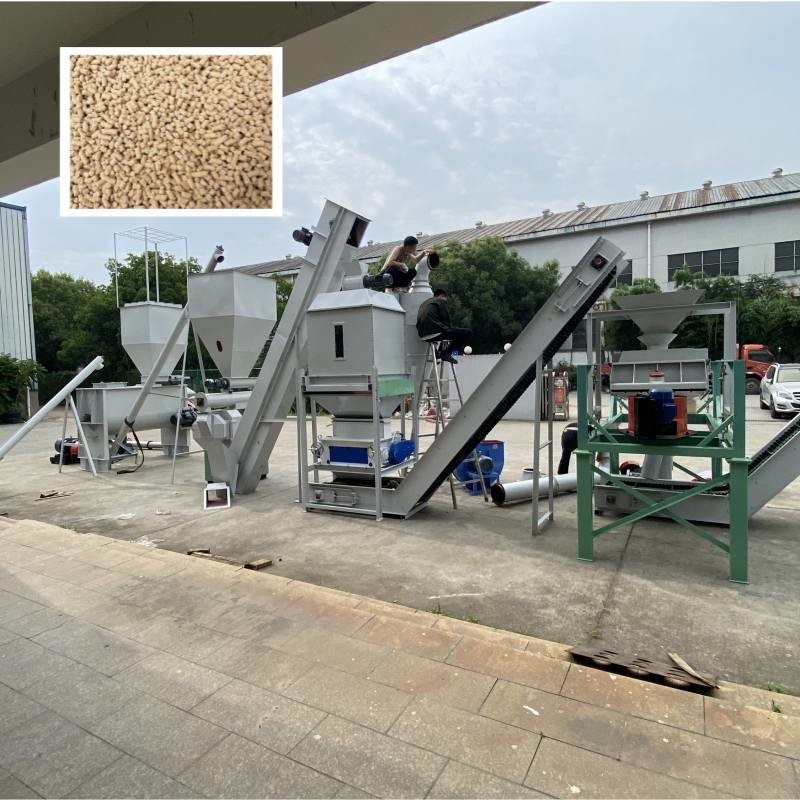 0.5-30 Tonnen/h Tierfutterpellets Produktionslinie mit Ring Die Pellet Mill