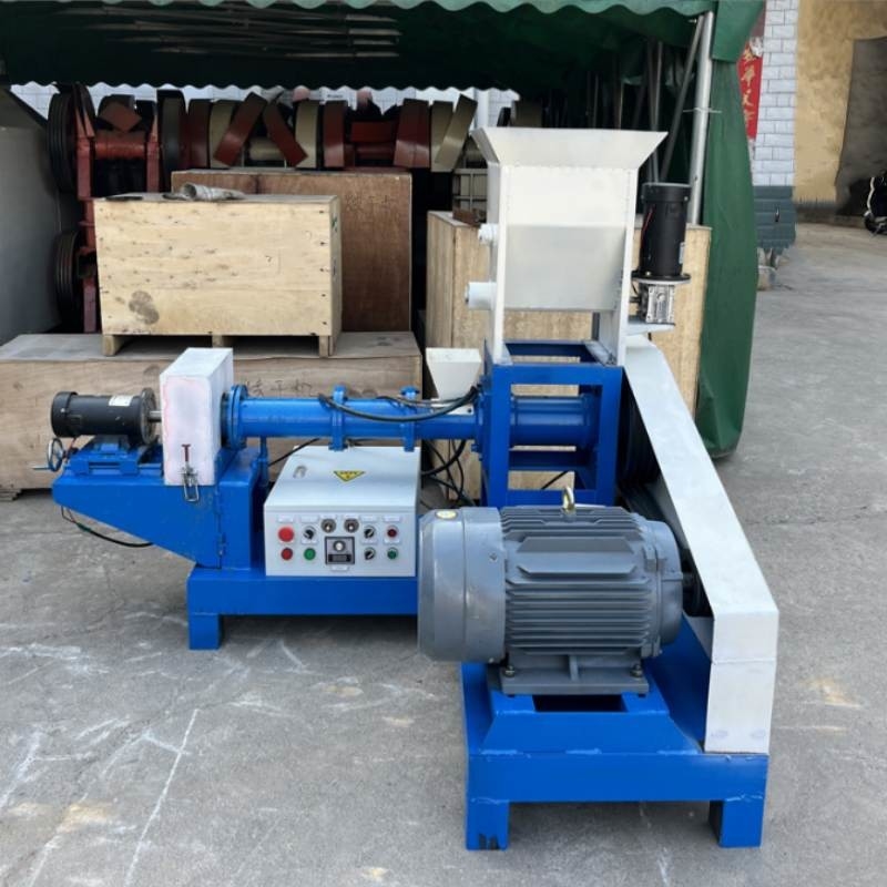 Kohlenstoffstahl Fischfutter Extruder Garnelen Vogelfutter Pellet Maschine Hundefuttermaschine Schraubfutter Extruder benutzerdefinierte Farbe