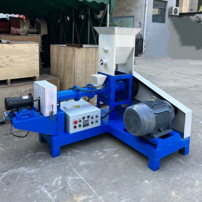 Kohlenstoffstahl Fischfutter Extruder Garnelen Vogelfutter Pellet Maschine Hundefuttermaschine Schraubfutter Extruder benutzerdefinierte Farbe