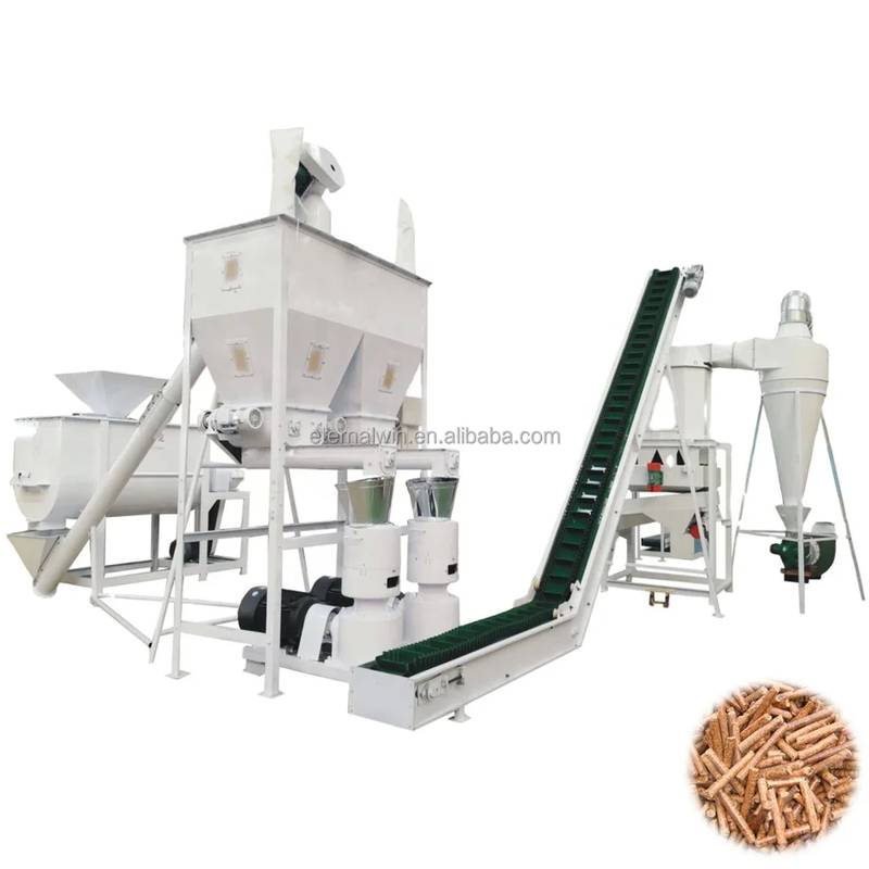 angepasste Biomasse Pelletizing Line für Endpellet Durchmesser 6-12mm Ring Die Pellet Mill