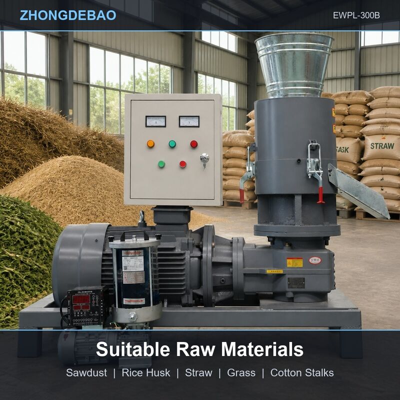 Flachmatrizen-Holzpelletmaschine für Gras, Luzerne und Stroh-Biomasse-Pelletproduktion mit hoher Kompressionsverhältnis-Matrize