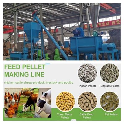 CE 3000 kg/h Geflügel Futtermittel Pellet Produktionslinie